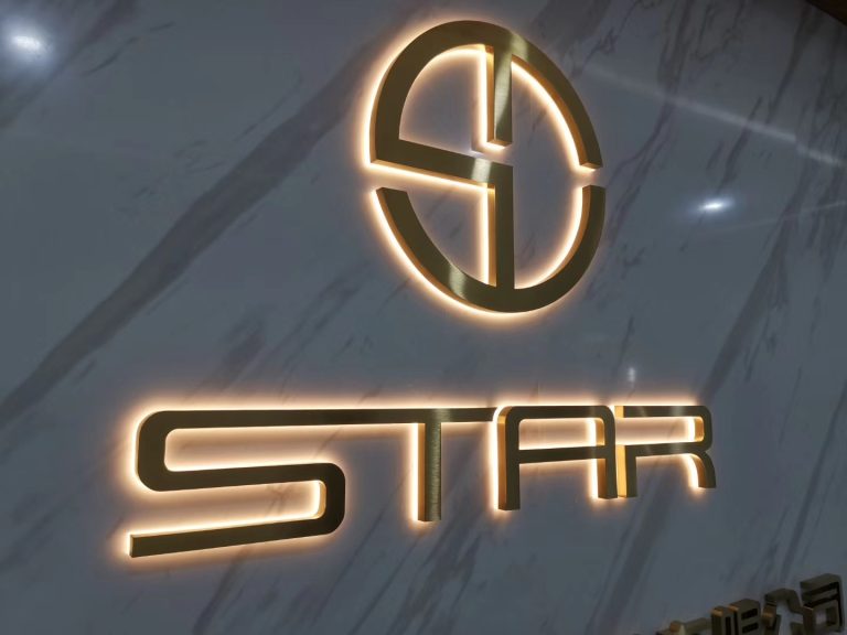 Electronics HQ gold stainless letters