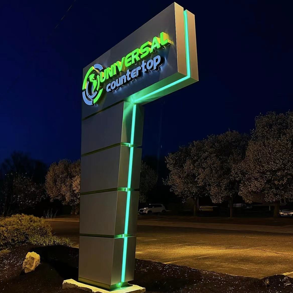 Large-format illuminated wayfinding