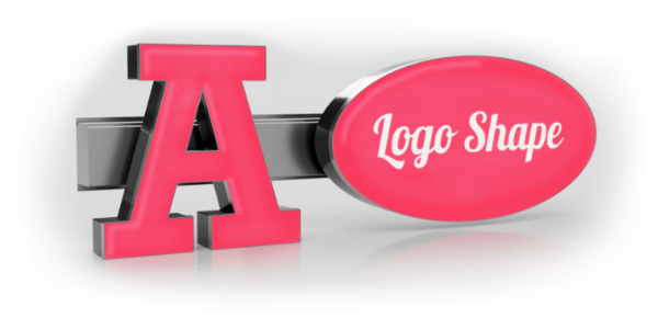 Face-lit channel letter and logo shape pre-mounted on a dark aluminum raceway