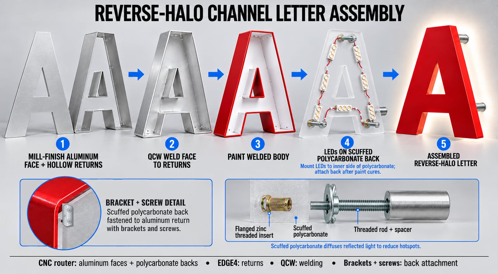 Front-Lit vs Reverse-Halo Channel Letters: RFQ Construction Spec