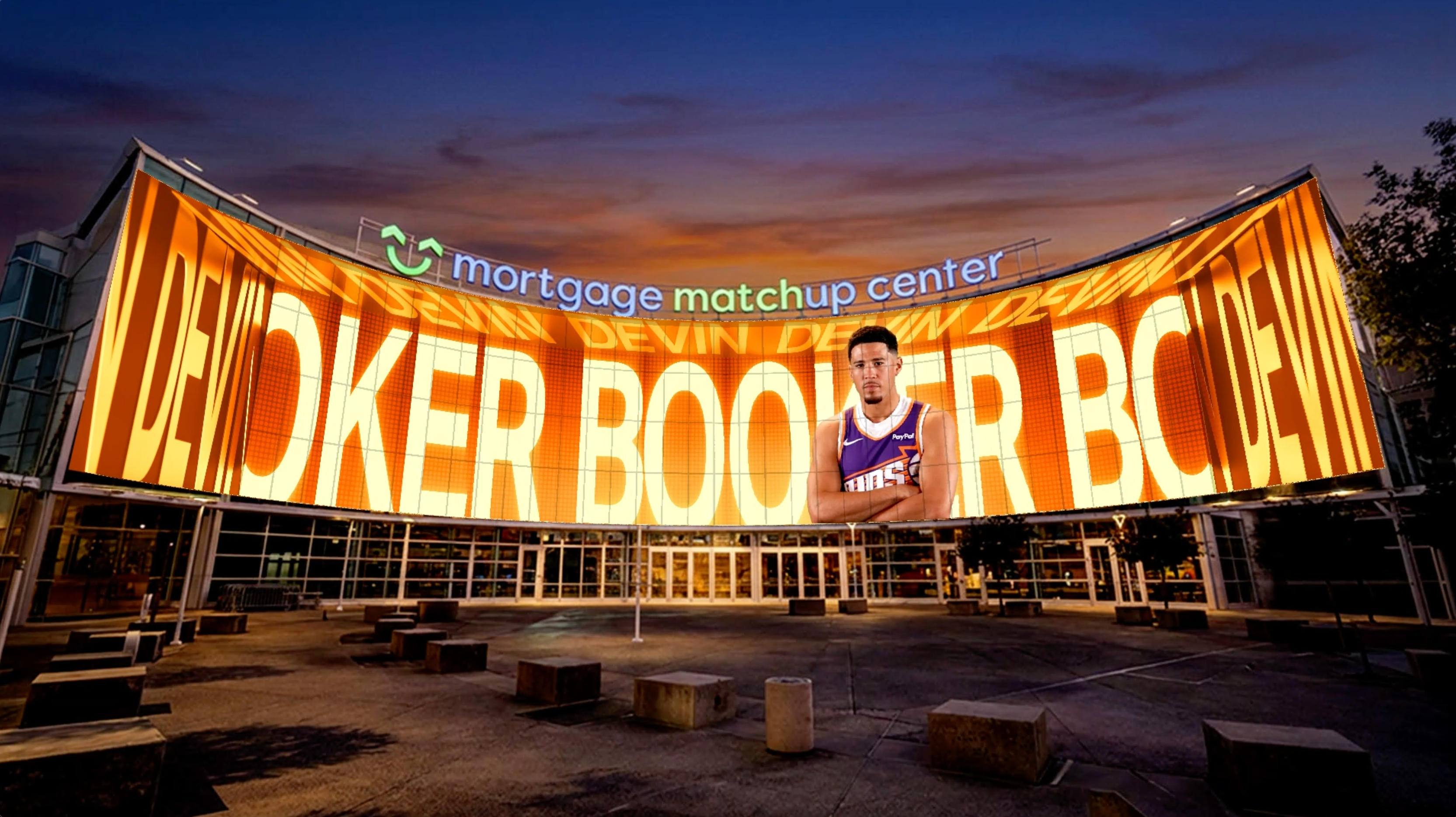 Imagery accompanying Installation’s report on Absen’s planned transparent LED plaza display for Mortgage Matchup Center in Phoenix