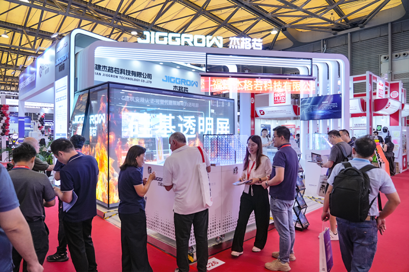 Jegeruo silicon-based transparent display booth imagery from LED CHINA 2026 Shanghai coverage