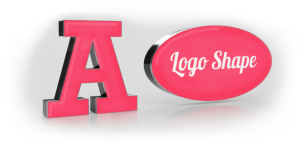 Face-lit channel letters and logo shapes showing capital height and stroke at fabricated scale
