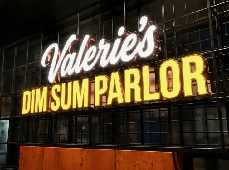 Front-lit outdoor channel letters on a retail storefront illustrating illuminated face contrast against the building