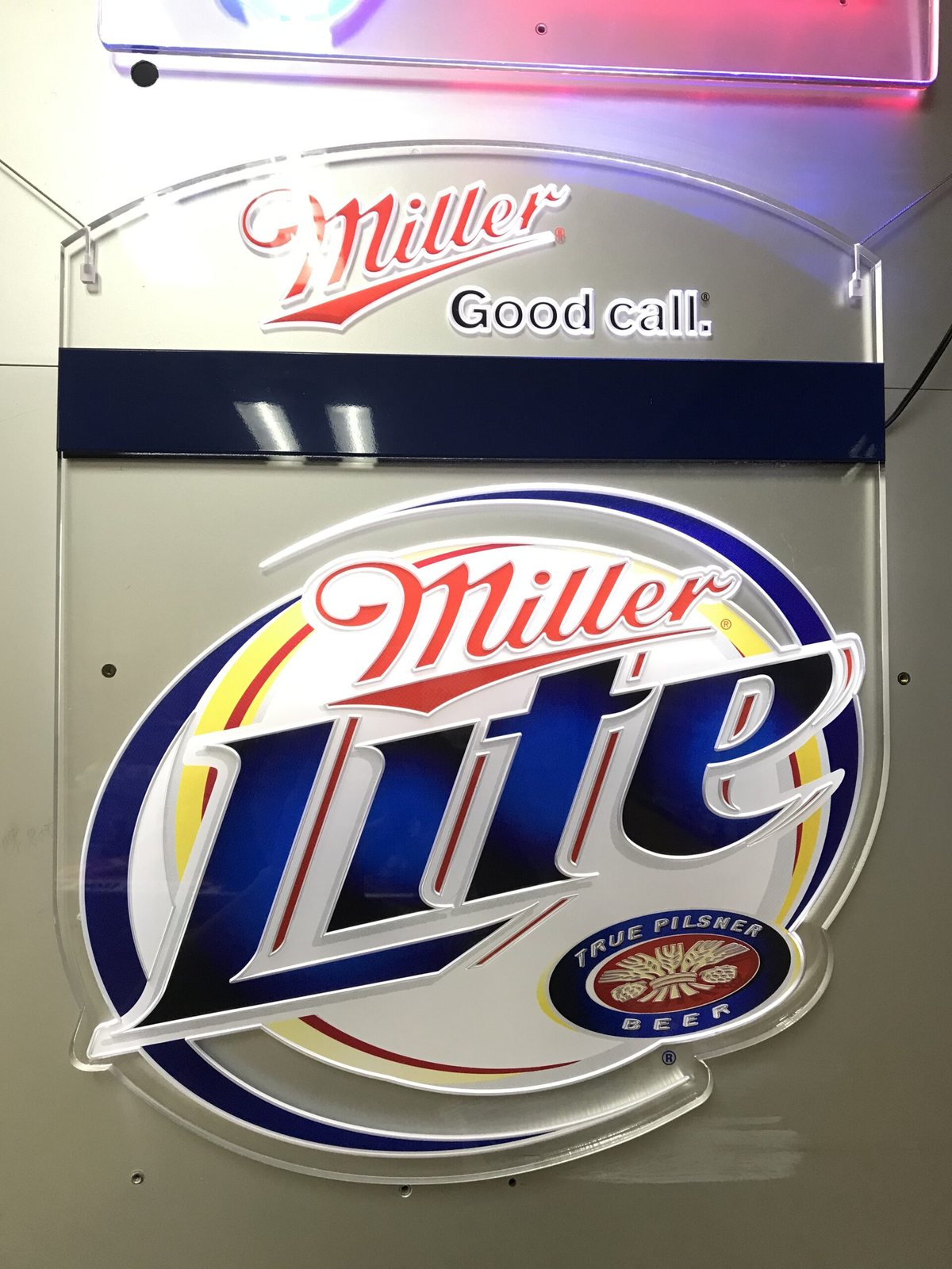 Miller Lite — printed light box panel