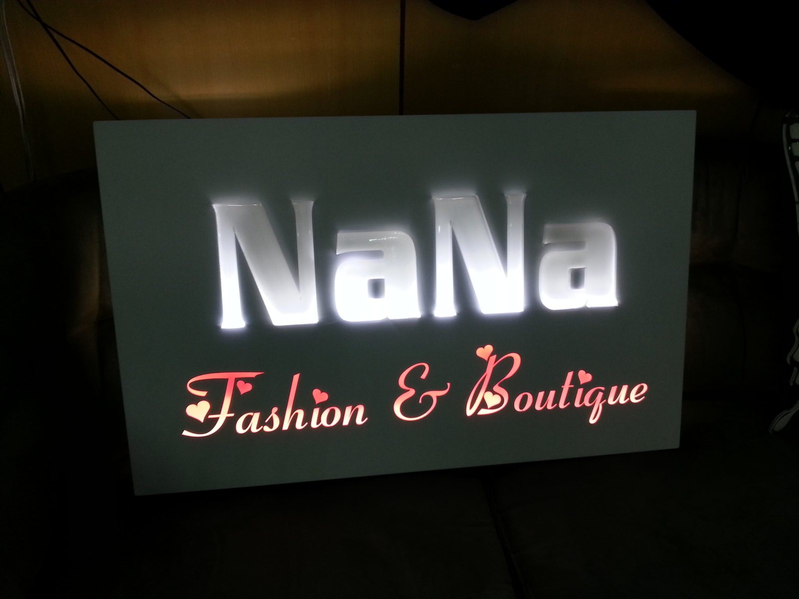 NaNa Fashion & Boutique — illuminated shopfront letters