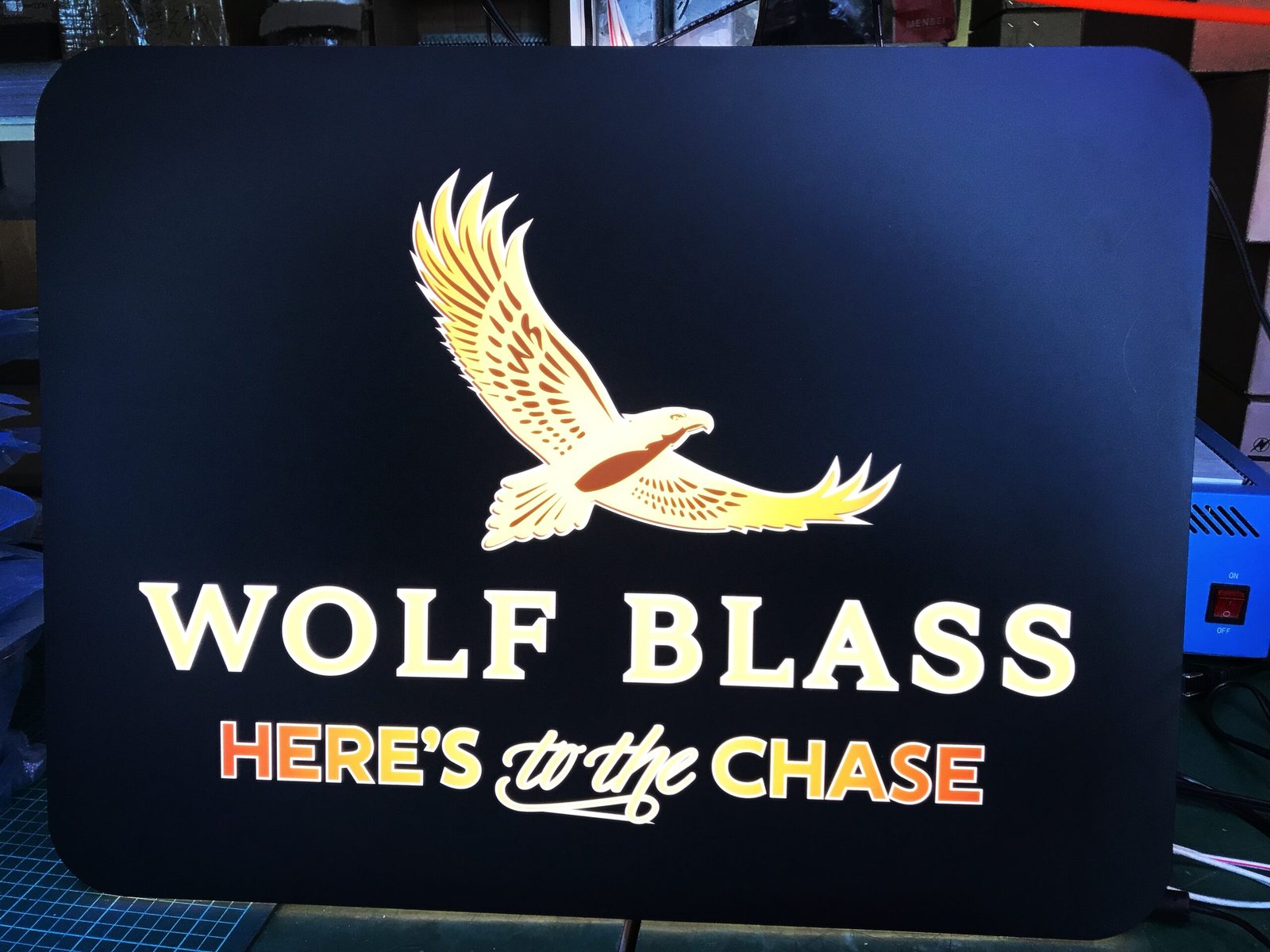 Wolf Blass — slim brand light box